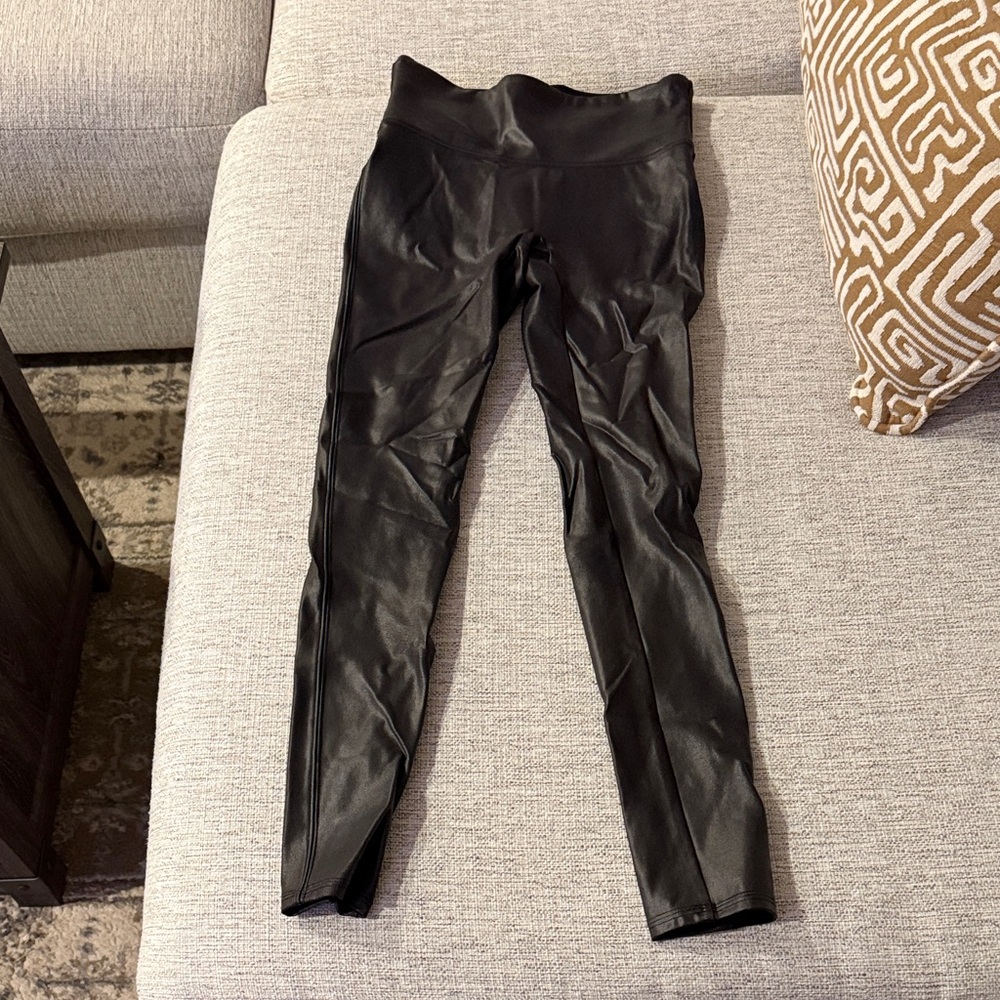 SPANX Black Faux Leather Leggings